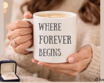 Bride to Be Mug – Where Forever Begins – Bridal Shower Gift for Bride