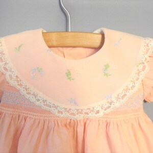 Vintage Baby Clothes 1950's Handmade Pink and White Cotton and Chiffon Baby Dress Vintage Baby Dress 1950s Baby Dress Size 6 Months image 2