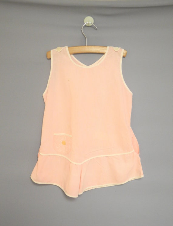 Vintage Baby Romper | 1930s Handmade Pink and Whit