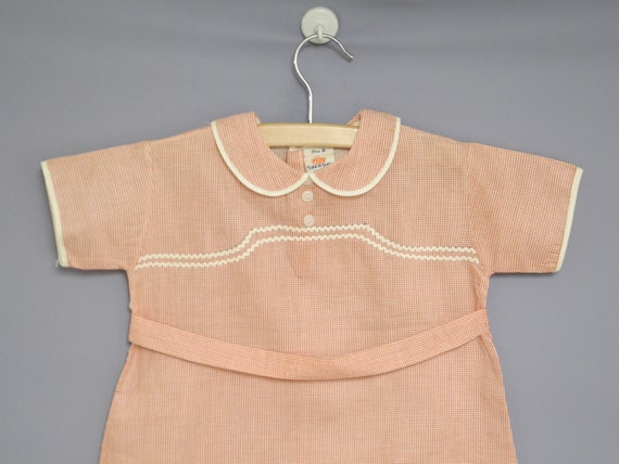 Vintage Baby Clothes, 1940's Red and White Baby Bo