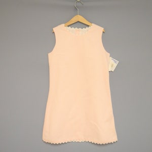 Vintage Girls Clothes | 1970&#39;s Pink and White Sleevelss Girls Dress | Vintage Pink Girls Dress | Size 7 - 8
