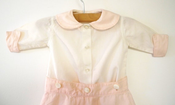 Vintage Baby Clothes, 1930's Pale Pink and White … - image 2