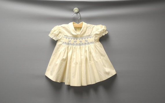 Vintage Baby Clothes, 1950's Cream and Blue Baby G