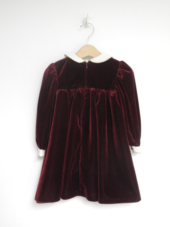 Vintage Girls Clothes | 1980's Burgundy and Ivory… - image 4