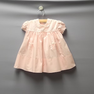 Vintage Baby Clothes | 1950&#39;s Pink and White Lace Baby Dress | Vintage Baby Dress | Size 6 Months