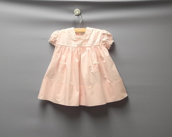 Vintage Baby Clothes | 1950's Pink and White Lace Baby Dress | Vintage Baby Dress | 1950s Baby Dress | Size 6 Months