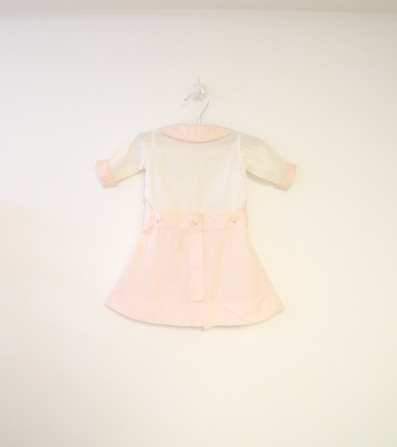 Vintage Baby Clothes, 1930's Pale Pink and White Baby Girl Dress Set, Vintage Baby Dress, Pink Baby Dress, White Baby Dress, Size 6 Months image 3