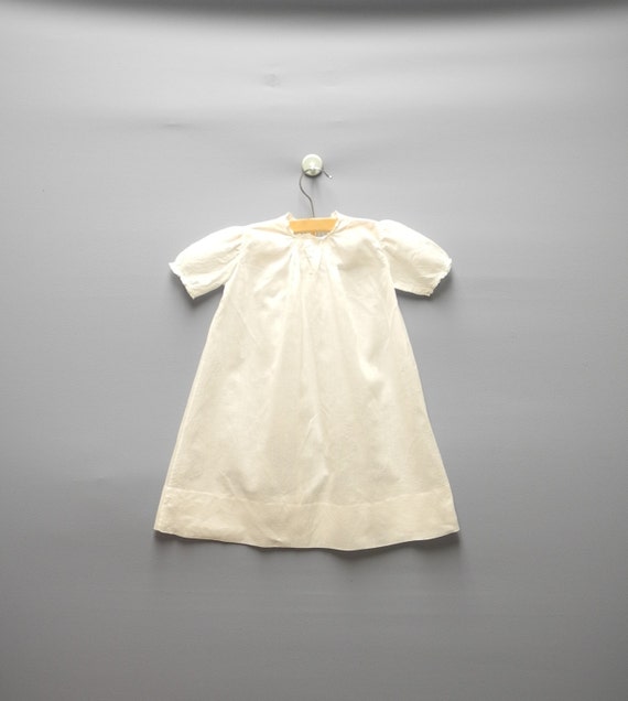 Vintage Baby Clothes, 1940's White Cotton Lace Ba… - image 1