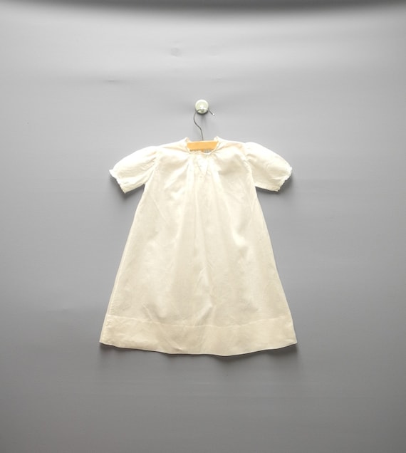 Vintage Baby Clothes, 1940's White Cotton Lace Ba… - image 1