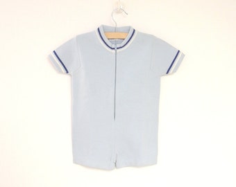 Vintage 1960s Saks Fifth Avenue Light Blue Baby Romper - Size 2T-3T