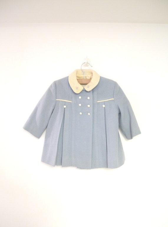 Vintage Baby Clothes, 1950's Light Blue and Ivory
