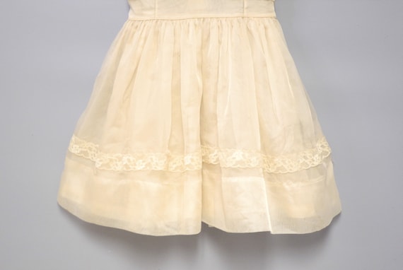 Vintage Girls Clothes | 1950's Beige Chiffon Girl… - image 4