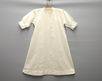 Vintage Baby Clothes, 1920's Handmade White Tattted Baby Girl Christening Gown, White Baby Dress, Vintage Baby Dress, Size 6-12 Months