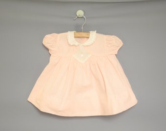 Vintage Baby Dress | 1950's Pink and White Kate Greenaway Baby Dress | 1950s Pink Baby Dress | Vintage Baby Dress | Size 6 Monts