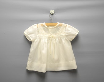 Vintage Baby Clothes, 1950's Cream Embroidered Baby Girl Dress Set, Cream Baby Dress, Vintage Baby Dress, Size 3-6 Months