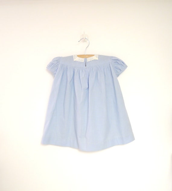 Vintage Baby Dress | 1940s Sky Blue and White Lac… - image 4