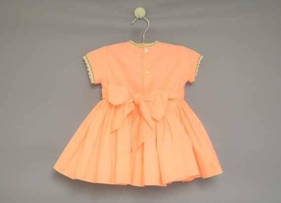 Vintage Baby Dress | 1950's Handmade Coral Pink B… - image 3