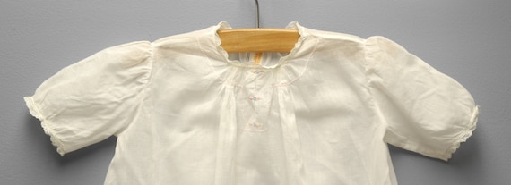 Vintage Baby Clothes, 1940's White Cotton Lace Ba… - image 2