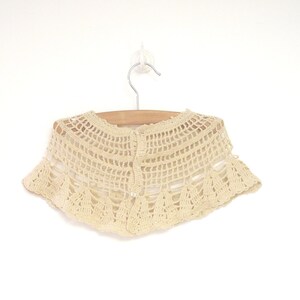 Vintage Girl&#39;s Clothes | 1920&#39;s Hand Crochet Ecru Baby Girl Capelet | Vintage Baby Cape | Size 12-18 Months