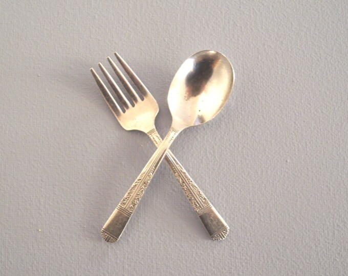 Vintage Baby Silverware 1940's Silverplated Oneida Baby Etsy
