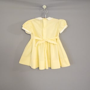 Vintage Baby Clothes 1950's Yellow and White Cotton Baby Dress Vintage Baby Dress Size 9 12 Months image 3