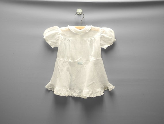 Vintage Baby Clothes, 1940's Twin White Cotton Vo… - image 4