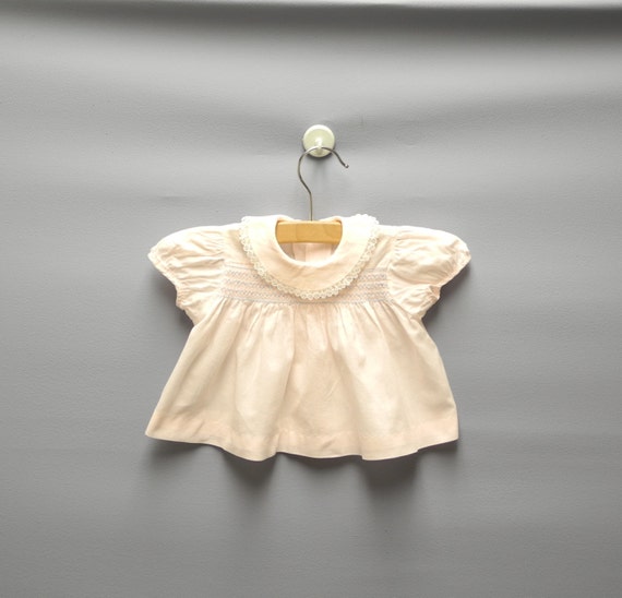 Vintage Baby Clothes, 1960's Soft Pink Baby Girl … - image 1