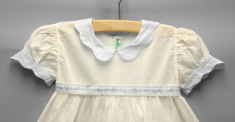 Vintage Baby Clothes, 1940's Alfred Leon Pale Blue and White Baby Girl ...
