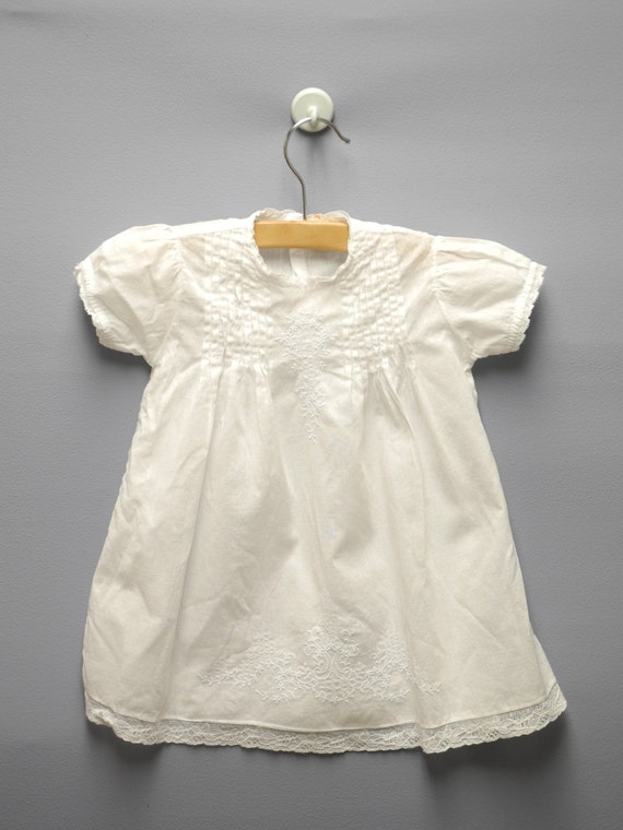 Vintage Baby Clothes, 1940's Handmade White Embro… - image 2