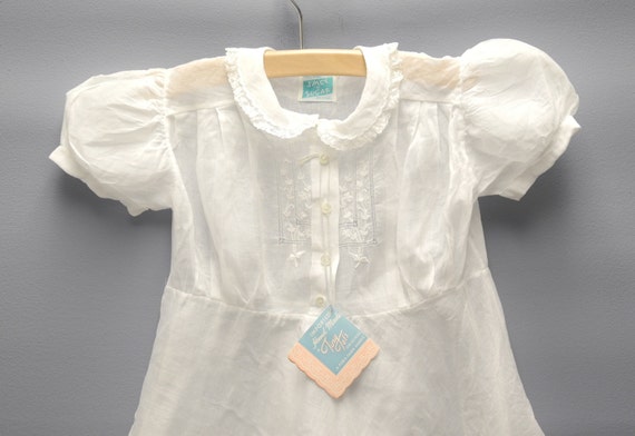 Vintage Baby Clothes, 1940's Twin White Cotton Vo… - image 3