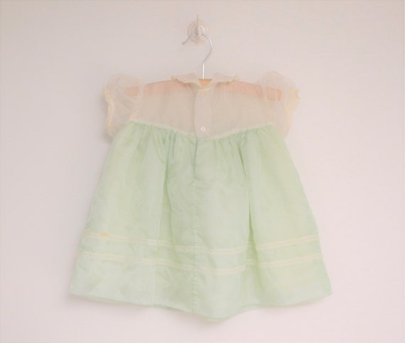 Vintage Baby Dress | 1950's Handmade Mint Green a… - image 4