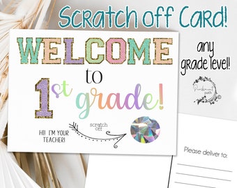 Scratch Off Postcard - Welcome Postcard for Students or Kids  - Note From Teacher - Back to School - School Cards - Meet the Teacher