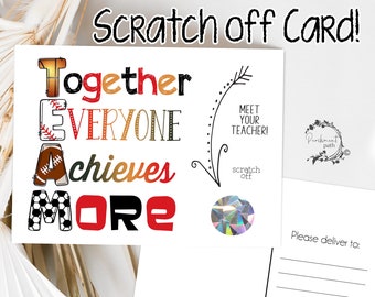 Team Welcome Scratch Off Postcard – Note From Teacher, Back to School