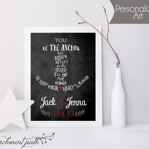 You Be the Anchor Wedding Wall Art - Wall Decor, Quote, Inspirational Art, Poster, Print, Wedding Gift, Shower Gift