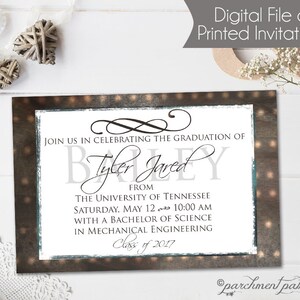 Graduation Announcement - Graduation Invitation - High School - College  - Double Sided Option - Printable File or Printed Cards