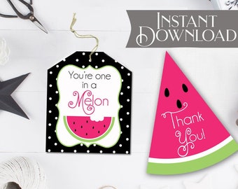 Watermelon Thank You Gift Tags - Teacher Appreciation (Instant Download)