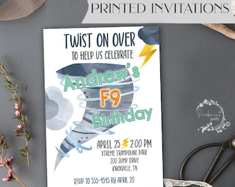 Tornado Birthday Invitation - Storm Birthday - Printed Invitations