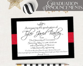 Graduation Announcement - Simple Swirls College Graduation Invitation - College or High School Graduation - Graduation Party - Printable