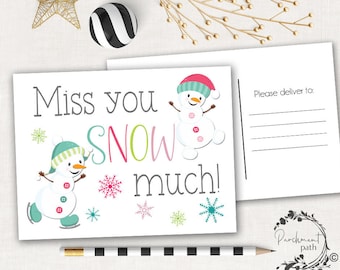Winter Snowman Postcard for Students - Teacher Holiday Mail