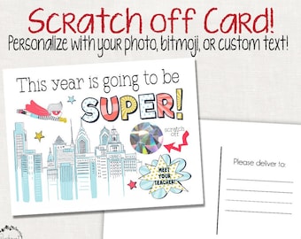 Scratch Off Superhero Postcard - Personalized Teacher to Student Note