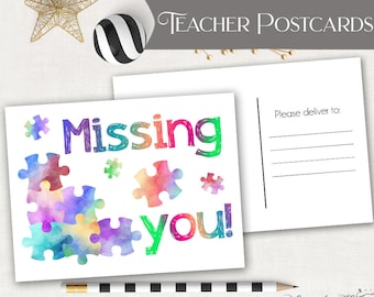 Teacher Missing You Postcard - Student Happy Mail