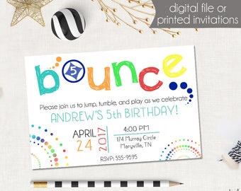 Birthday Invitation - Bounce House Birthday Party - Jump Birthday Invitation - First Birthday - Printable Invitation - Printed Invitations