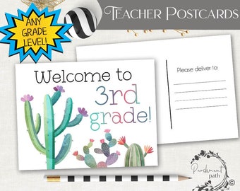 Cactus Welcome Back Postcard - Teacher to Student Mail