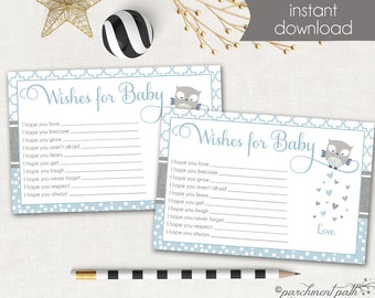 Owl Baby Shower Game – Wishes for Baby Keepsake (Digital Download)
