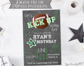Chalkboard Football Birthday Invitation - Personalized Invite - Football Party - Printable - Sports Party - Printed Invitations