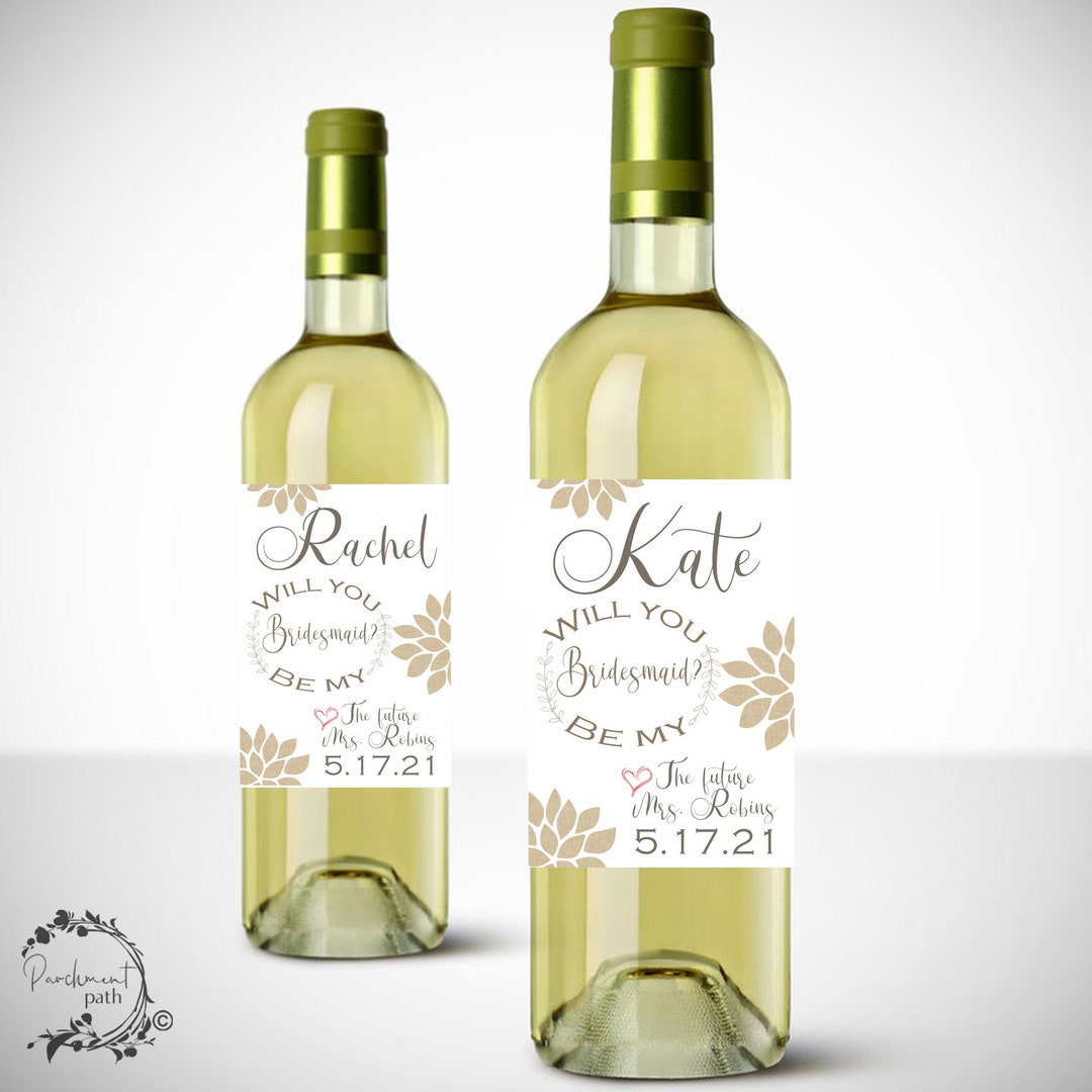 Bridesmaid Wine Labels Personalized Wine Labels Will You - Etsy
