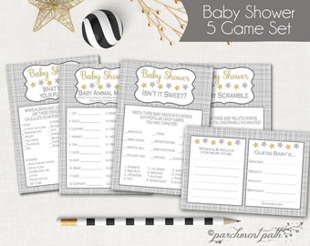 Baby Shower Games - Twinkle, Twinkle Little Star Baby Shower Game Package - 5 Games Included - Printable - Baby Shower Games