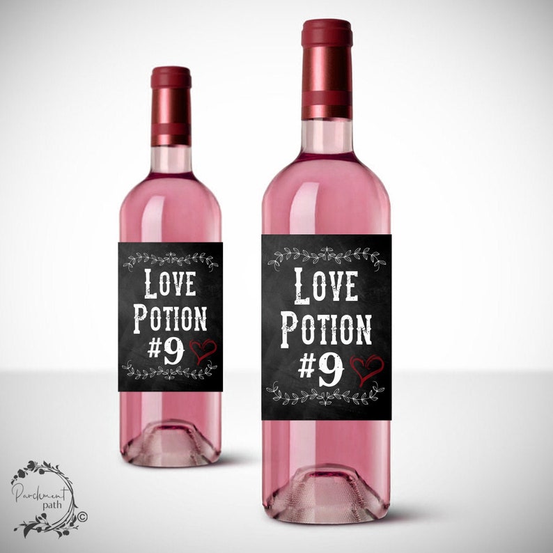 Love Potion 9 Wine Labels Wine Label Gifts Anniversary Gift Holiday Gifts Valentine Gift image 1