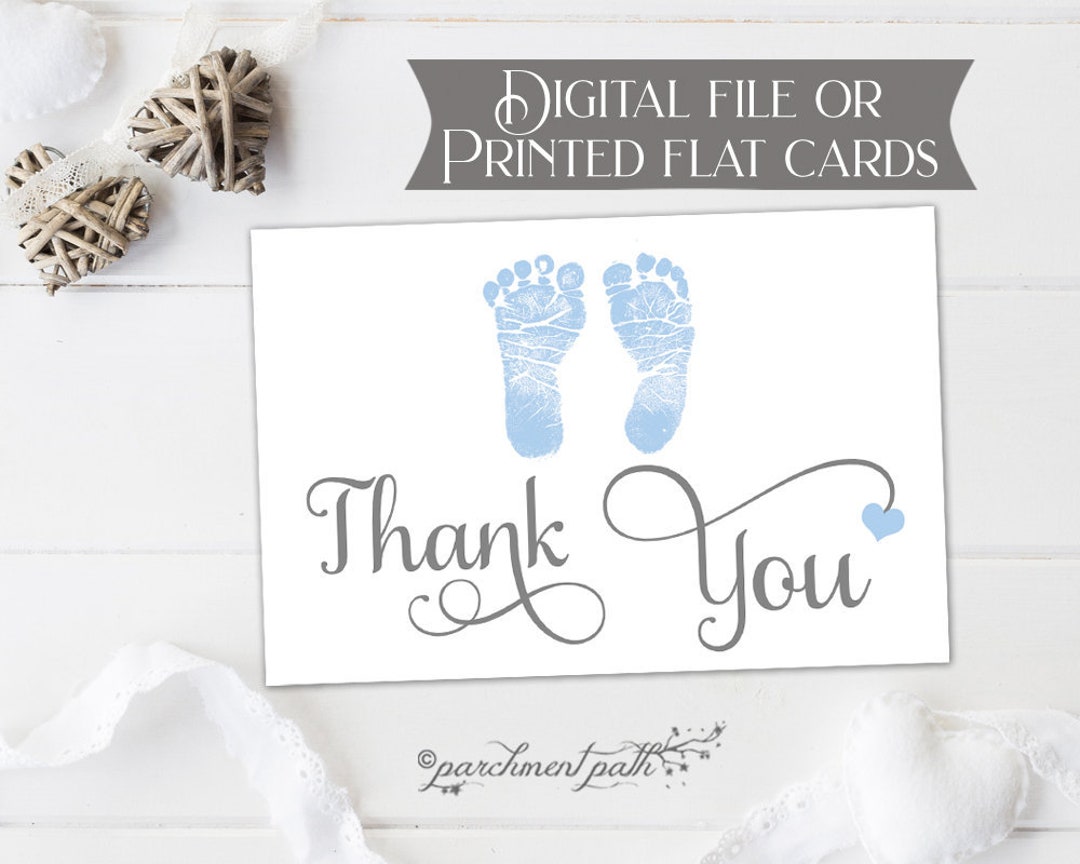 Classic Baby Boy Thank You Cards - Baby Shower Thank You - Printable ...