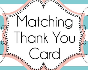 Matching Thank You Card for any design in my shop - Printable File